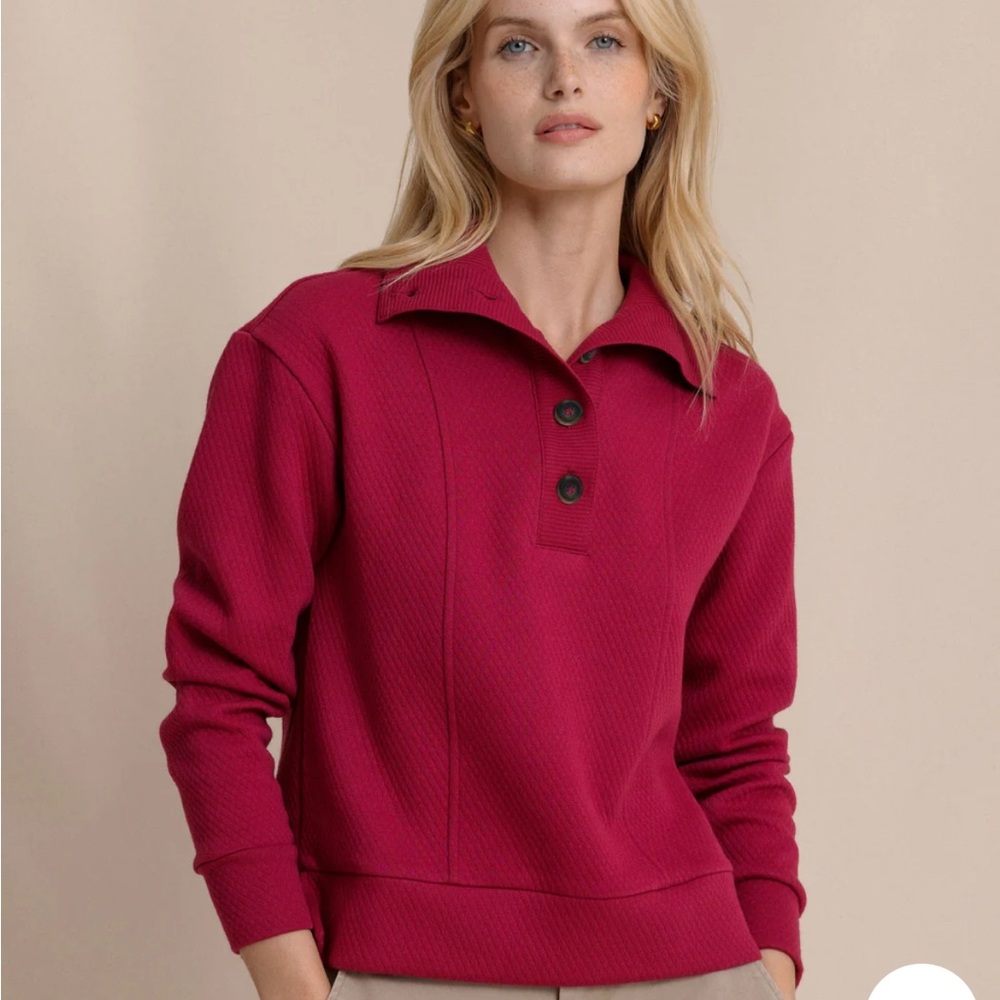 NWT Southern Tide Tonya Button Mock Pullover